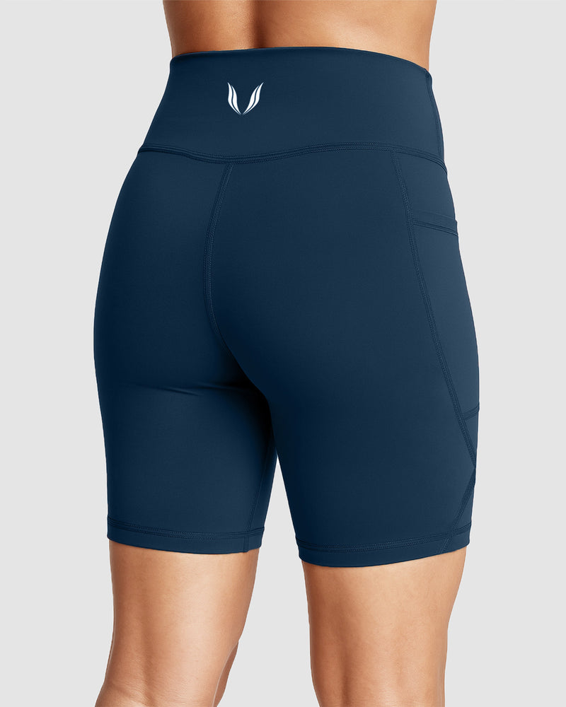 Dena Recycled Biker Shorts Met Zakken - Navy